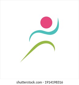 Diseño de logotipo en funcionamiento, plantilla de logotipo de maratón, club de ejecución o club deportivo