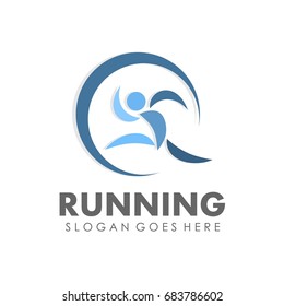 Running logo design template