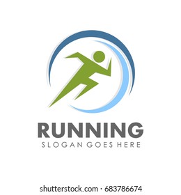 Running logo design template