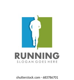 Running logo design template