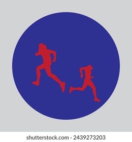 Running logo design vector template 