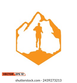 Running logo design vector template 