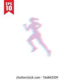 running logo. double color design style
