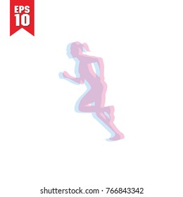 running logo. double color design style