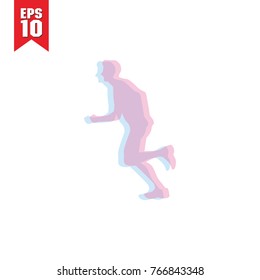 running logo. double color design style