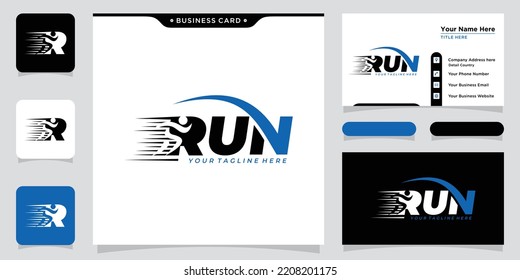 Diseño de plantillas de logotipo de ejecución, footing y maratón