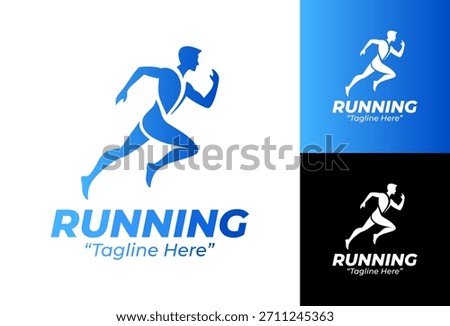 Running Logo Modern Athletic Runner Identity