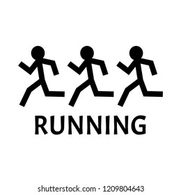 Running logo with running peoples icon. Run and marathon logotype. Jogging symbol. Vector illustration.