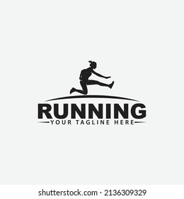 Running Logo Silhouette Running Person Vector Stock Vector (Royalty ...