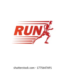 Running logo template design vector