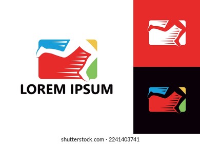 Running logo template design vector