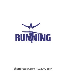 running logo template vector
