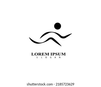 Running Logo Vector Icon Template Isolated Silhouette.