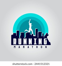 Running logo vector illustration on white background