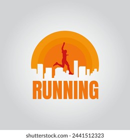 Running logo vector illustration on white background