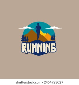 Running logo vector illustration on background