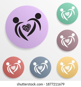 Running lover man badge color set icon. Simple glyph, flat vector of valentine's day- wedding icons for ui and ux, website or mobile application