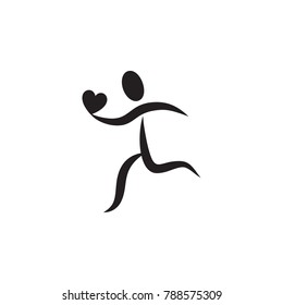 running lover man icon. Valentine's Day elements. Premium quality graphic design icon. Simple love icon for websites, web design, mobile app, info graphics on white background