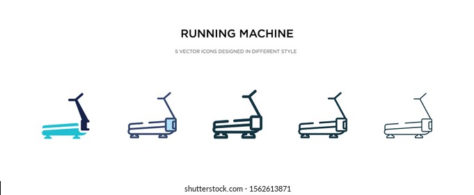 running machine icon in different style vector illustration. two colored and black running machine vector icons designed in filled, outline, line and stroke style can be used for web, mobile, ui
