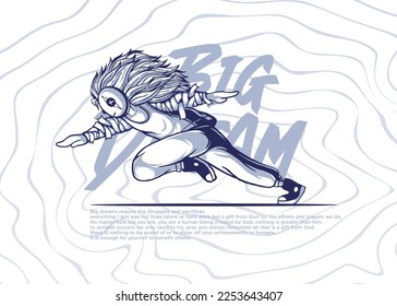 running male manga character illustration vector icon, flat cartoon style.