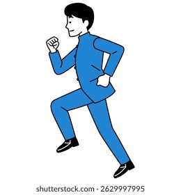 A running male student (sideways)