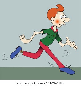 Running man 2. Vector Illustration.
