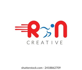 Running Man abstract Delivery Sport Fitness Logo design vector template.