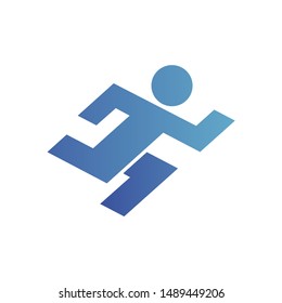 Running Man Abstract Logo Design