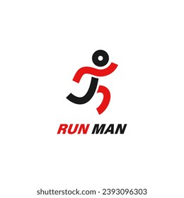 Ejecutando el diseño del logotipo abstracto del hombre.