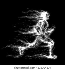 Running man. Abstract vector design