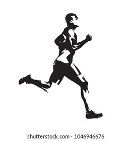 Running Man Abstract Vector Silhouette Side Stock Vector (Royalty Free ...