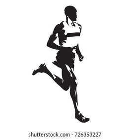 Hombre corriendo, silueta de Vector abstracto