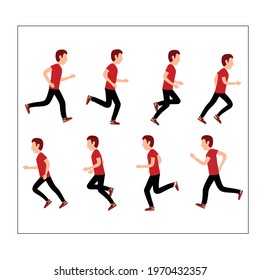 Running man animation sprite sets vector image