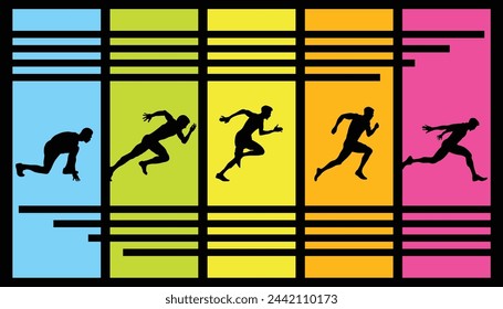 running man athlete art silhouette