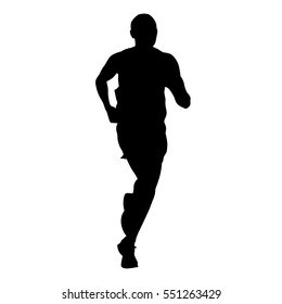 Running man, athlete vector silhouette