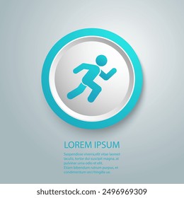Running man, athletics, marathon, summer sport, run icon isolated on white background. Vector
