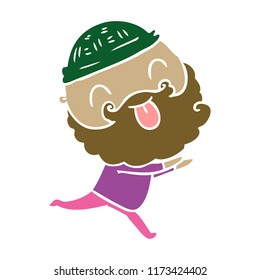 running man with beard sticking out tongue