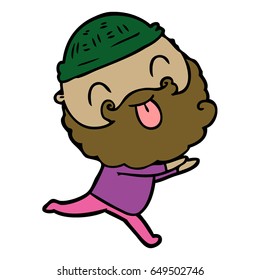 running man with beard sticking out tongue