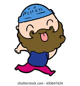 running man with beard sticking out tongue