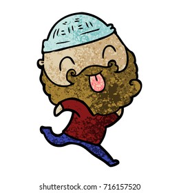 running man with beard sticking out tongue