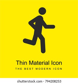Running Man bright yellow material minimal icon or logo design
