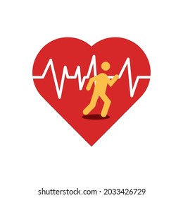Running man cardio exercise good heart beats benefits for healthy lifestyle