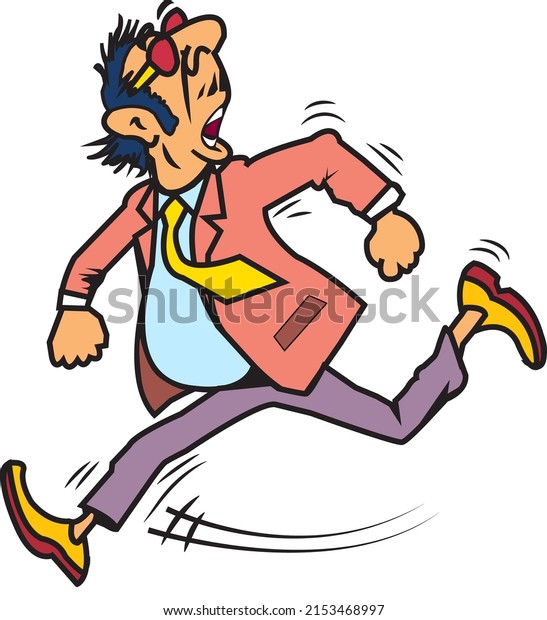 Running Man Cartoon Vector Clip Art Stock Vector (Royalty Free ...