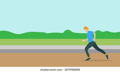 estilo plano de ilustración vectorial casual de man en ejecución