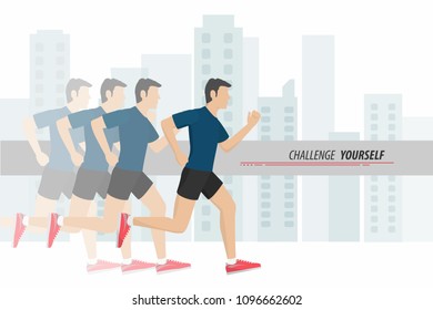 Running man challenge himself for better record.