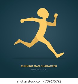Running man character.
Flat style simple vector illustration.