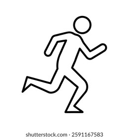 A running man with clock icon, immediate icon, vector