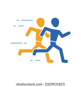 Running man colour icon vector. Running marathon people, running speed sport race people icon. Youth and sport day vector illustration for game interface, web, graphic design, UI, and app.