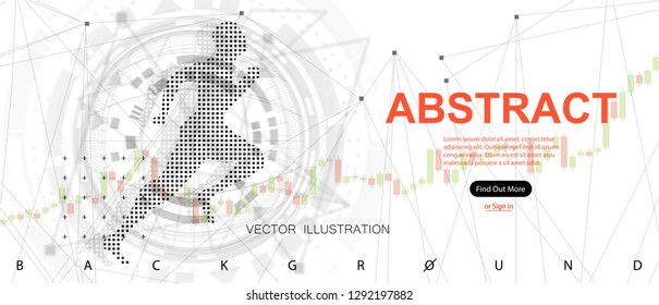 Running Man, concept of man and technology. Futuristic abstract illustration. Innovative systems analytics, sports culture and health programs of the future in our time. Vector illustration