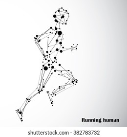 Running man consisted of dots and lines